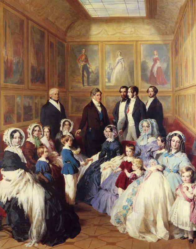 Franz Xaver Winterhalter Queen Victoria and Prince Albert with the Family of King Louis Philippe at the Chateau D'Eu China oil painting art